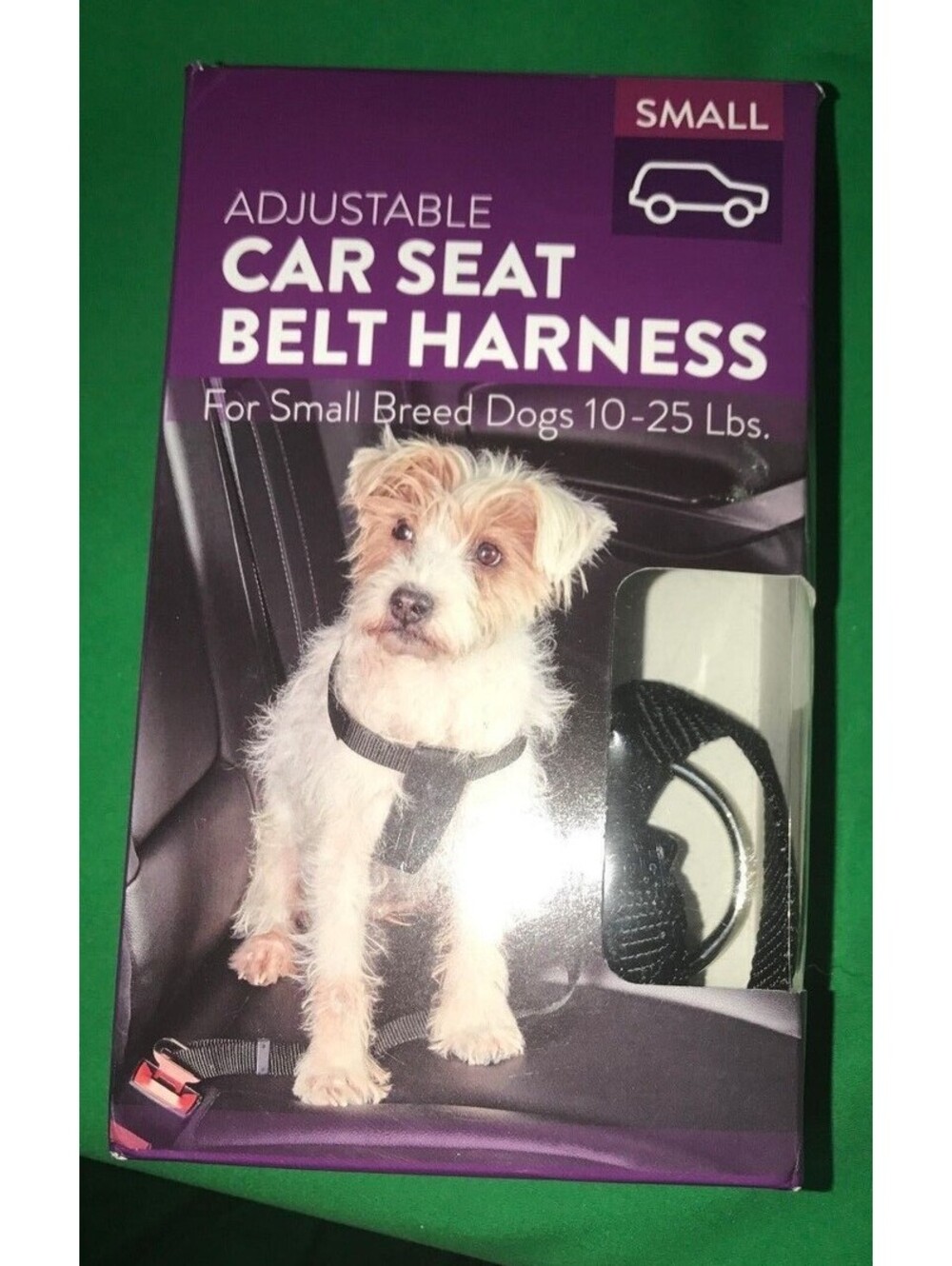PET ADJUSTABLE CAR SEAT BELT HARNESS BLACK SMALL BREED 10-25 LBS
